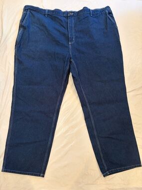 Carhartt Jeans Men's Size 54x30 Blue Dark Wash Dungaree Fit Carpenter100% Cotton
